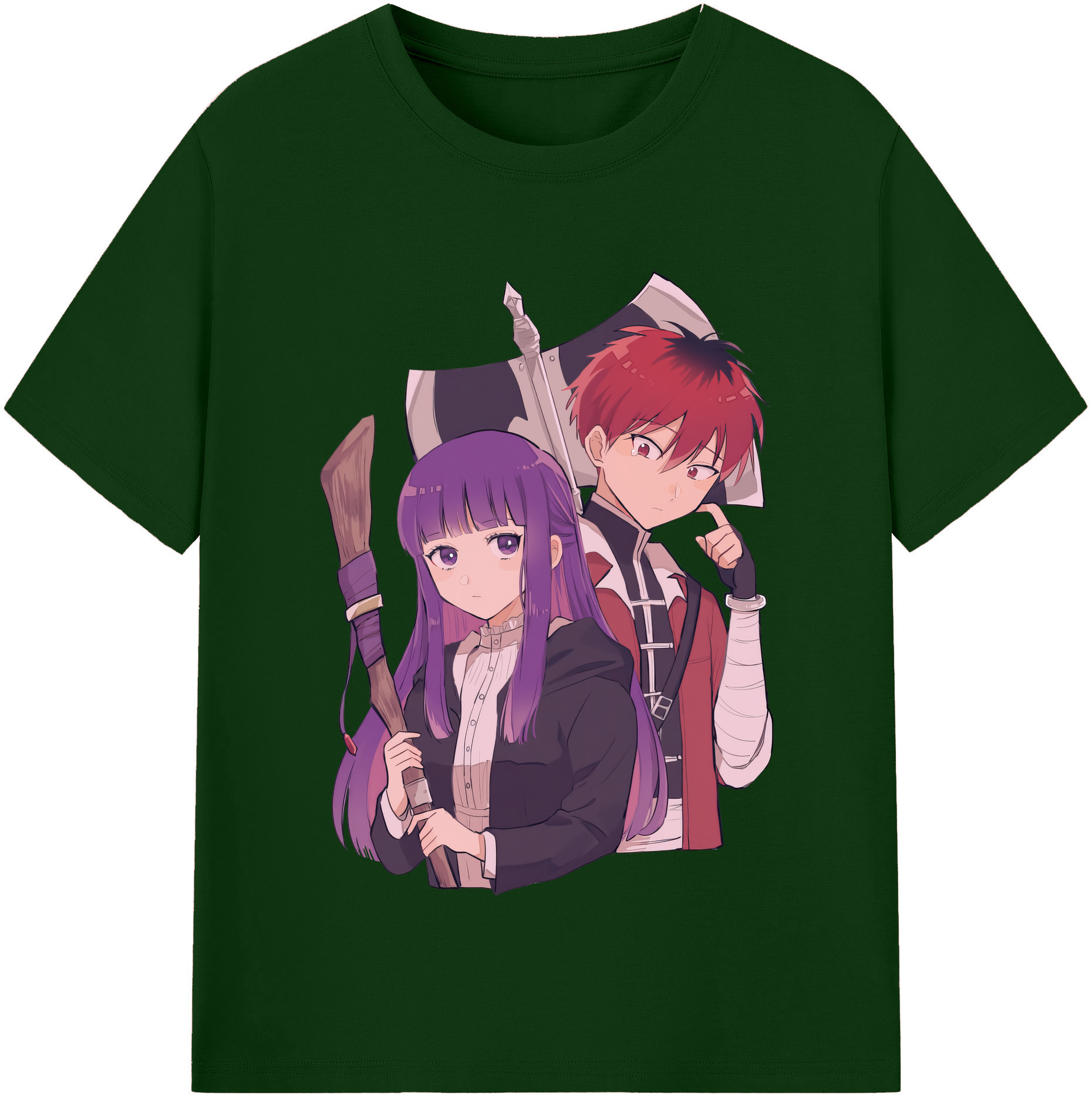 （画像用） 葬送のフリーレン Frieren 綿100％半袖Tシャツ（フロントプリント）